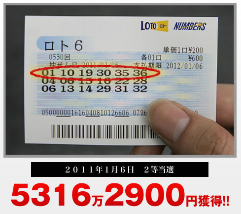 ロト６当選結果 ロト６当て方 極秘 必勝方法